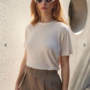 NWT Sold Out NYC THE LINEN PERFECT TEE IN CREAM